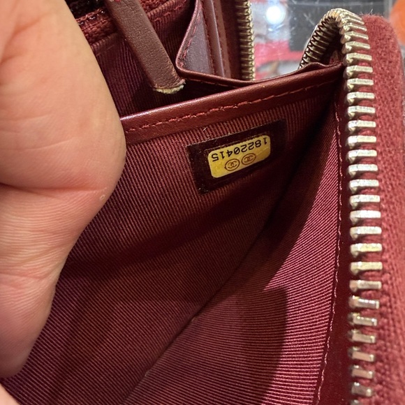 Chanel Burgundy Quilted Leather Chain Wallet - Picture 4 of 8